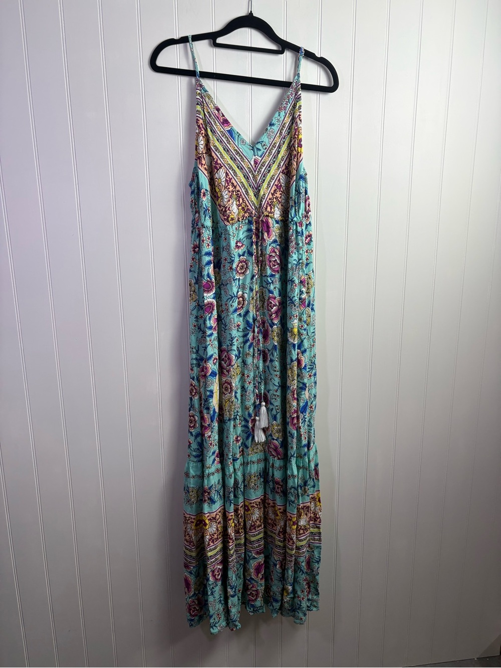 Rusttydustty Boho Floral Maxi Dress XL Festival Cottagecore Paisley Summer
